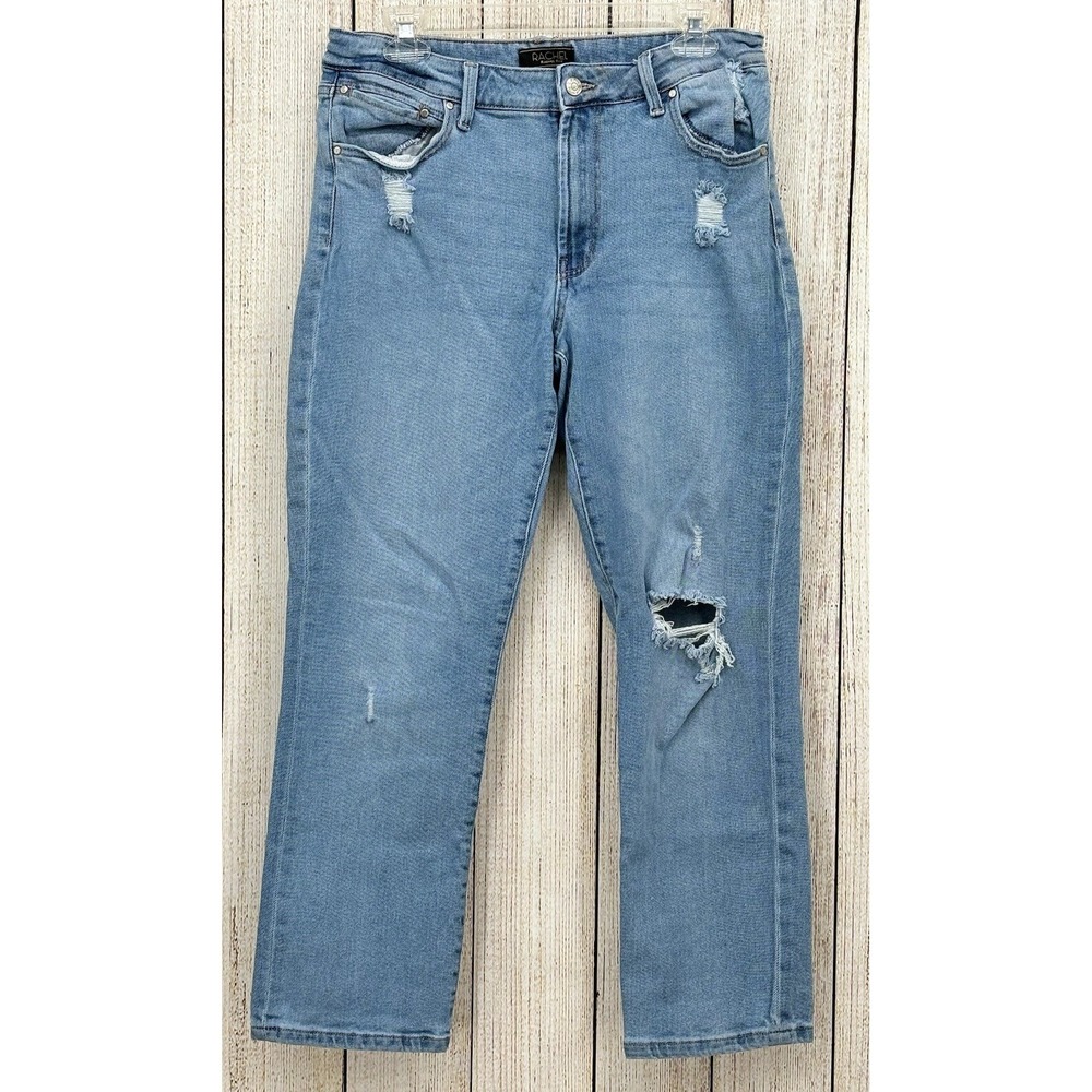 Rachel Roy Blue Jeans Womens Size 12/31 Straight Cropped Distressed‎ Denim Vixen